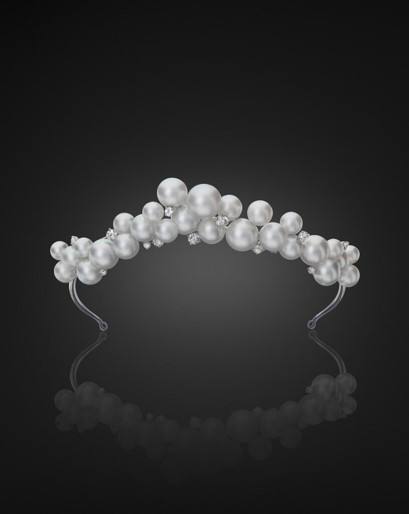 Bubble South Sea Pearl Diamond Tiara Necklace By Sean Gilson For