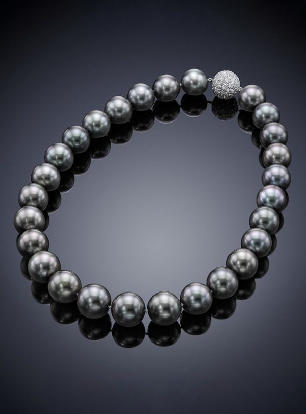 Classic Tahitian Cultured Pearl Necklace, 12.7 – 16.2mm