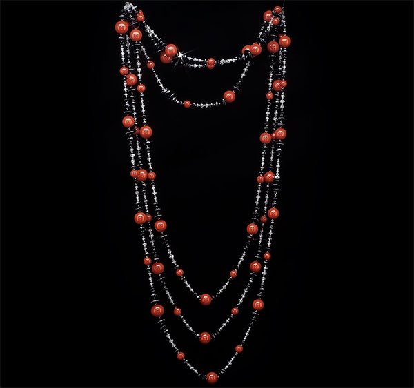 Incredible Red & Black Coral Necklace – Gem Set Love