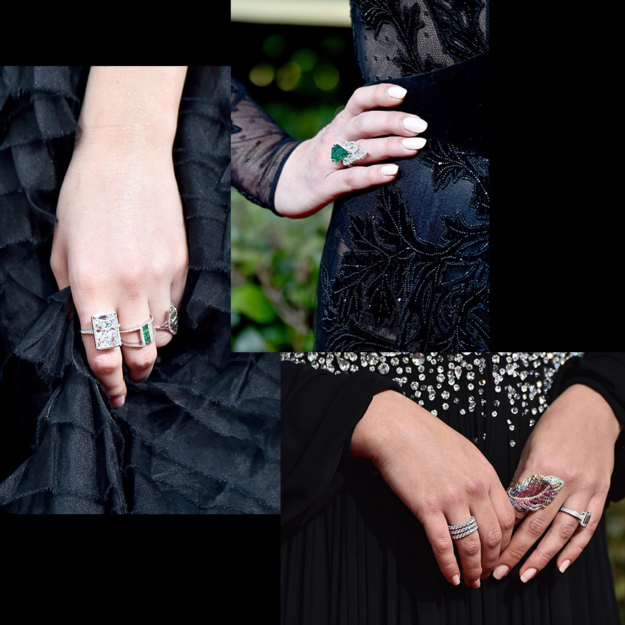 Statement Rings at the 2018 Golden Globes Award Ceremony