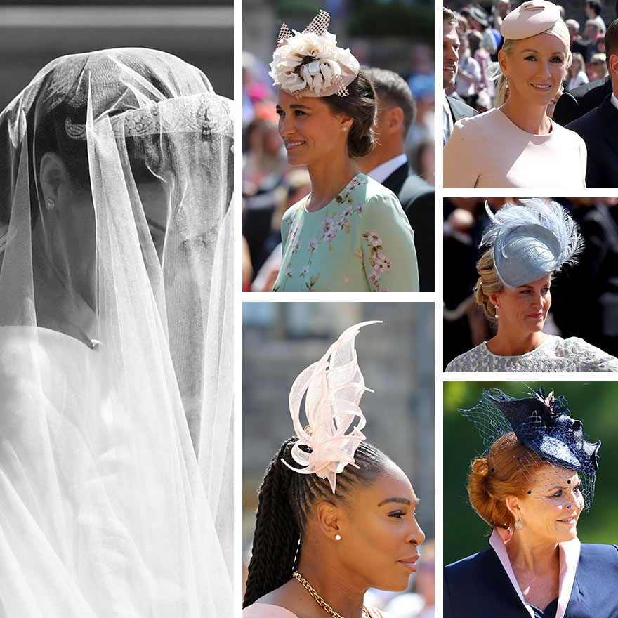 The Bride HRH The Duchess of Sussex Meghan Markle, Pippa Middleton, James Corden’s wife Julia Carey, Sophie Countess of Wessex, Sarah Duchess of York, Serena Williams