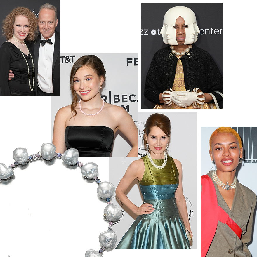 Clockwise from Left - Kristen Lee Sargent Jazz at Lincoln Center, Zoe Colletti Tribeca Film Festival, Lana Turner Jazz at Lincoln Center, Annahstasia Enuke House of Uma Launch, Jean Shafiroff Youth America Grand Prix 20th Anniversary, Assael Power Pearls Necklace