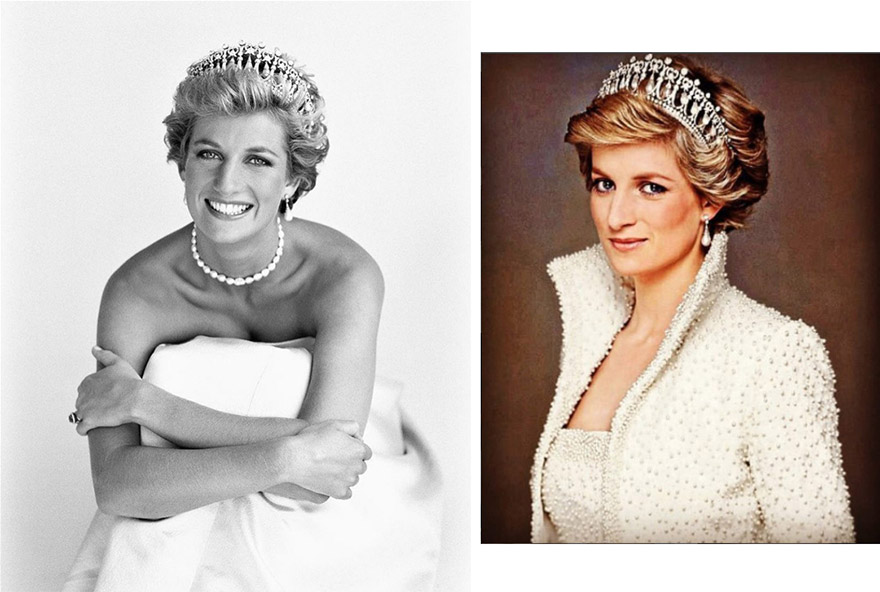 Princess Diana wearing the Cambridge Tiara