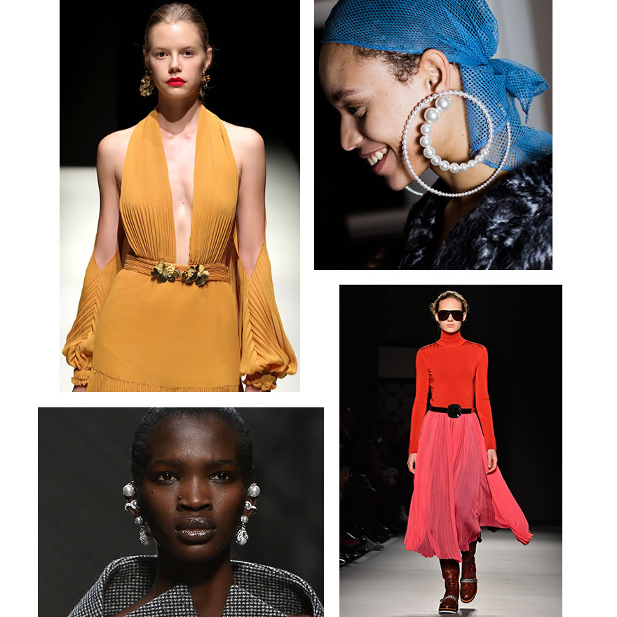 Fine Jewellery Trends: Pearl Statement Earrings and Electric Color: Meltem Ozbek MBFW Istanbul Sept ‘18, Y/Project Paris FW ‘18, Lanvin Paris FW ‘19, Balenciaga Paris FW ‘16