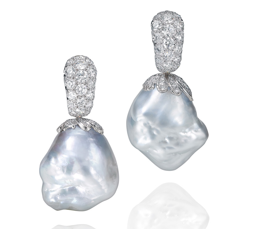 Celebrate the Holidays with the Perfect Pair of Assael South Sea Baroque Drop Earrings.