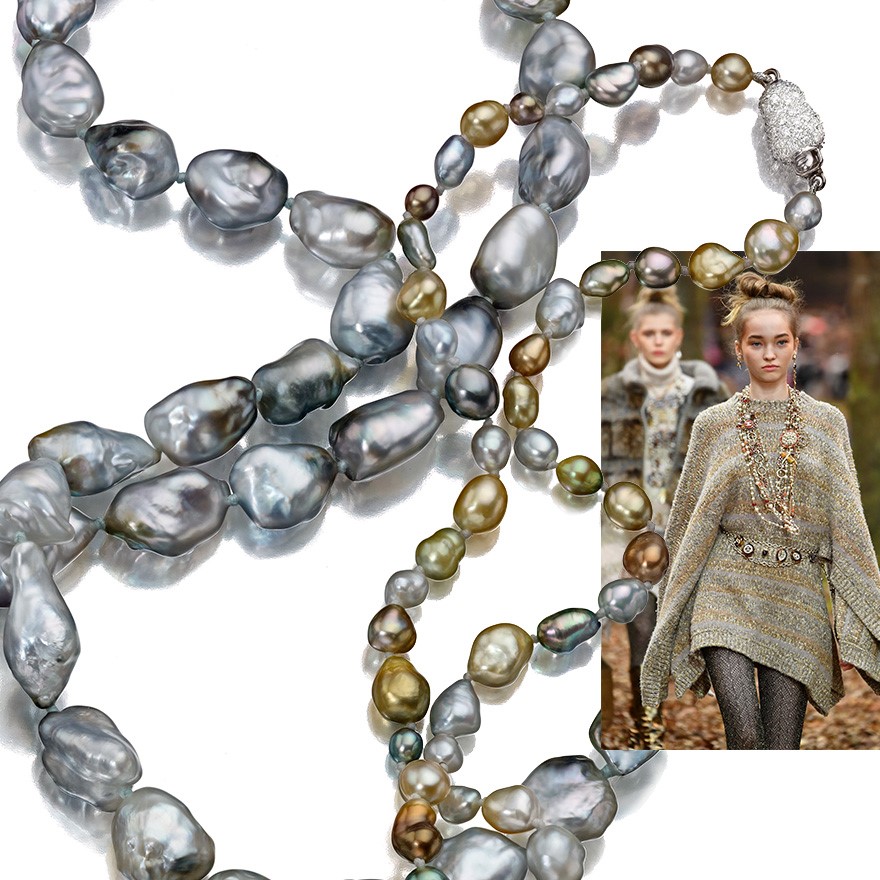 Keshi pearls admired for their organic style