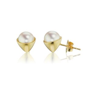 Geometrix Collection Akoya Pearl “Ovoid” Earrings