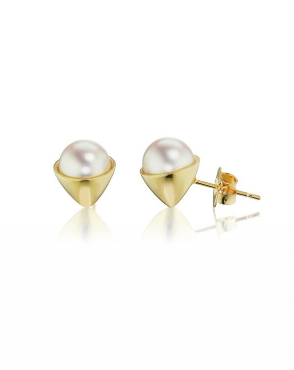 Geometrix Collection Akoya Pearl “Ovoid” Earrings