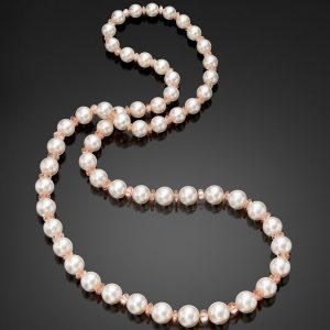 Akoya Cultured Pearls, approximately ?? X ??mm, with 18K White Gold Bublina clasp and 1.23 carats of Diamonds.