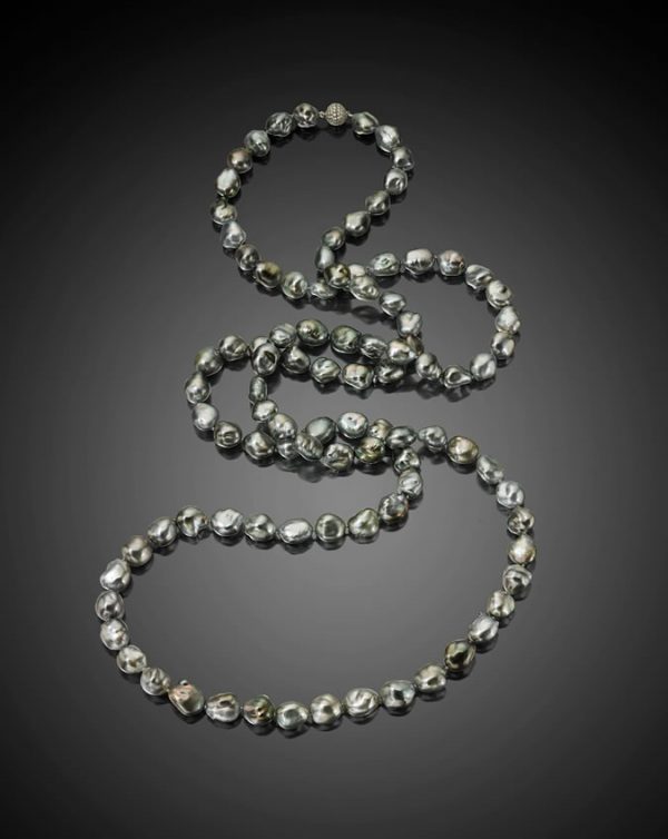 Baroque Tahitian Pearl Rope Necklace, 49"