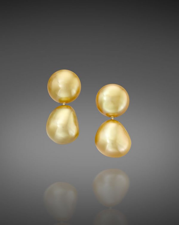Golden Keshi South Sea Pearl Earrings