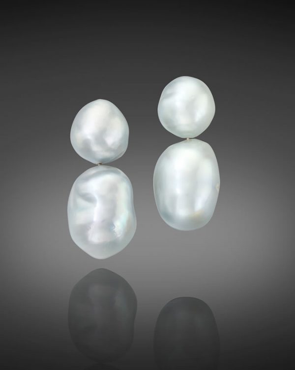 Magnificent South Sea Baroque Pearl Earrings