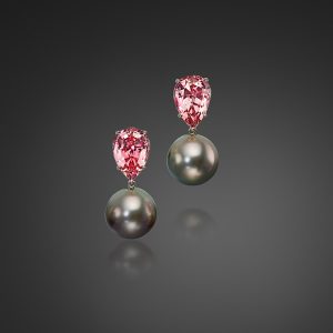 Pair of Tahitian Pearls with detachable Pearl-Shaped Tourmalines