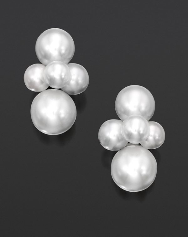 Large Bubble South Sea and Akoya Pearl Earrings by Sean Gilson for Assael