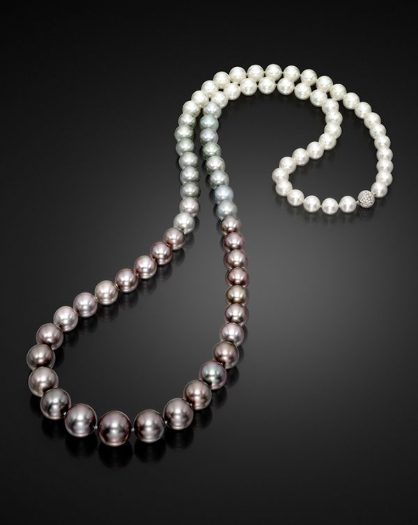 Ombré South Sea and Tahitian Pearl 36” Necklace