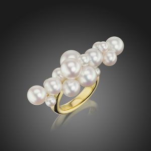 Akoya Pearl Linear Bubble Ring