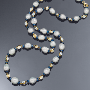 Assael moonstone sapphire and south sea pearl necklace