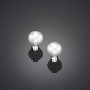 Assael South Sea Pearl Earrings With Diamonds