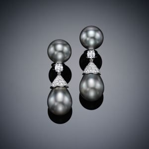 Assael tahitian pearl and diamond drop earrings