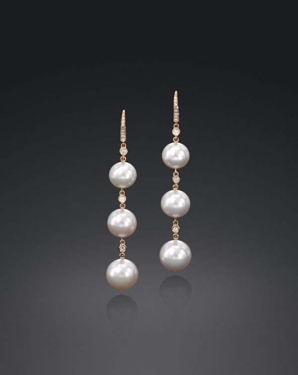Triple Drop South Sea Pearl Earrings