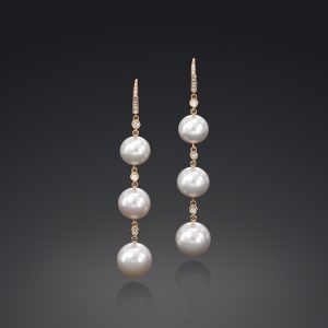 Assael triple drop south sea pearl earrings