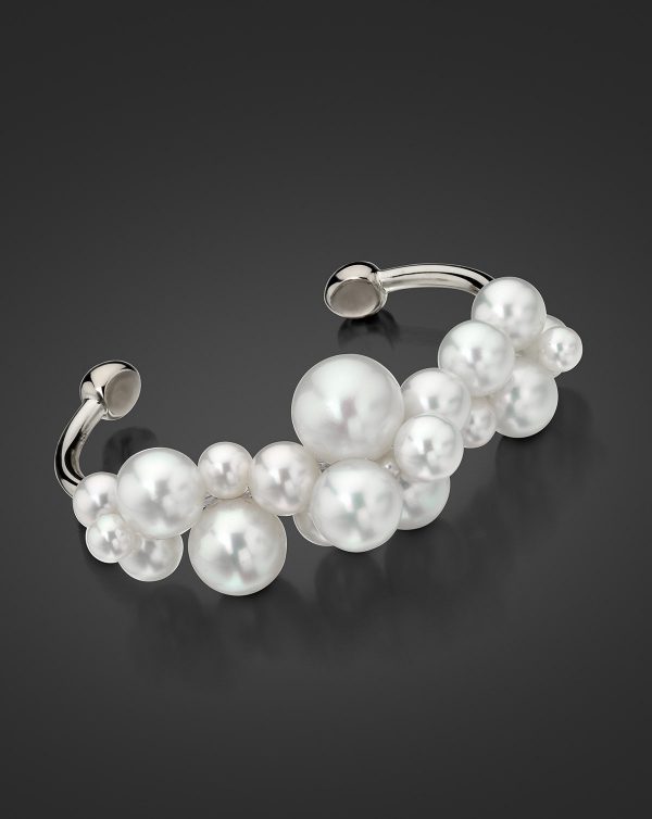 Large Bubble South Sea and Akoya Pearl Bangle by Sean Gilson for Assael