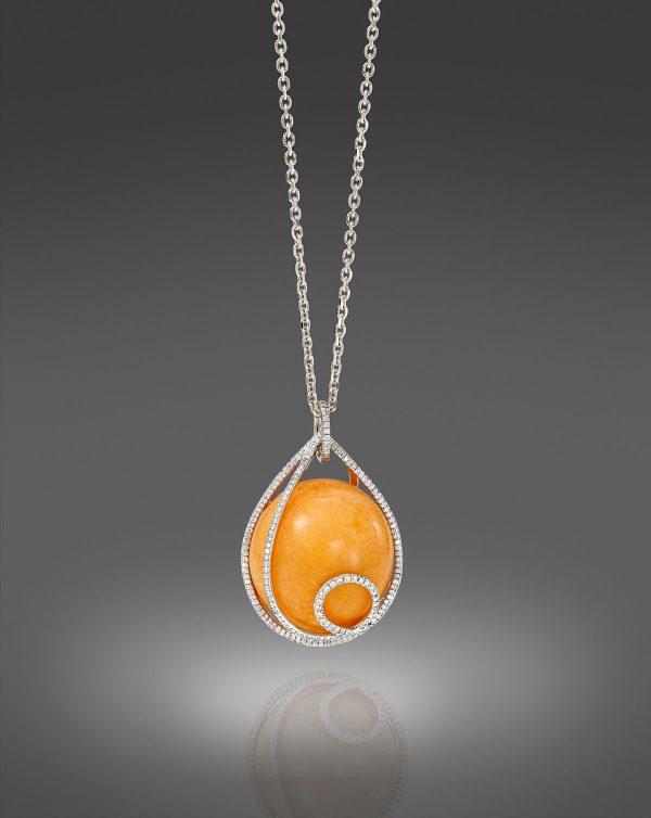L'Orange Natural Melo Melo Pearl and Diamond Pendant