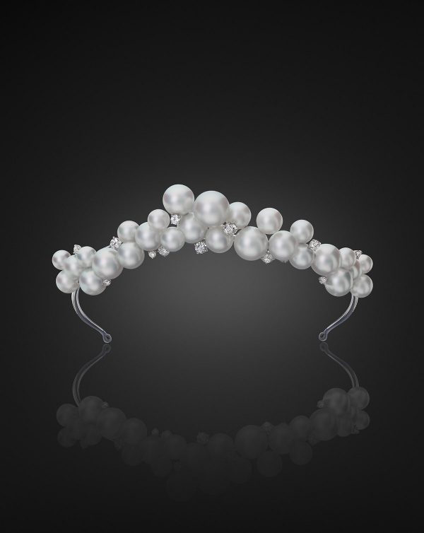 Bubble South Sea Pearl & Diamond Tiara-Necklace by Sean Gilson for Assael