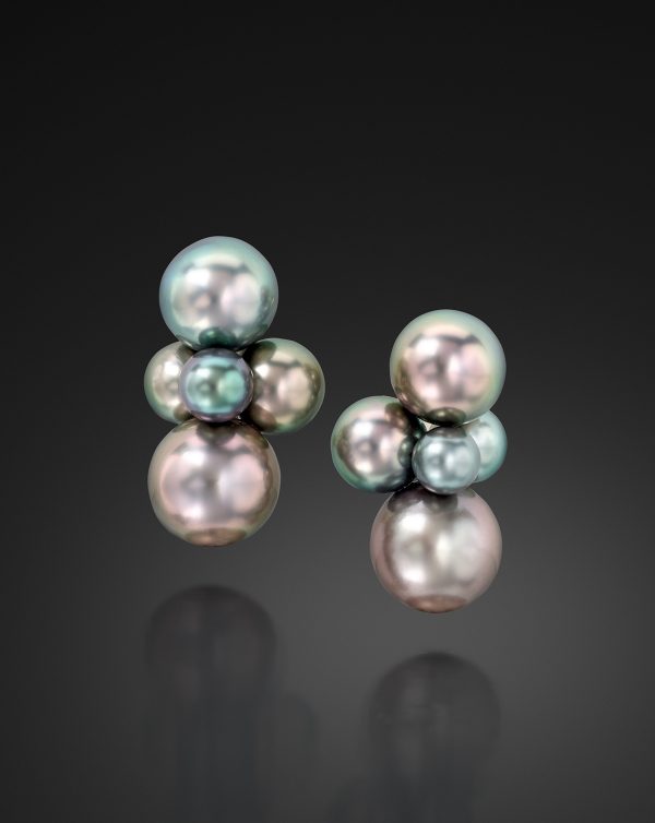Large Bubble Tahitian Pearl Earrings by Sean Gilson for Assael