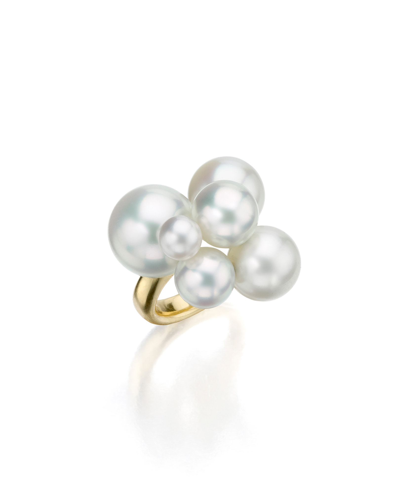 Multi-Bubble South Sea and Akoya Pearl Ring by Sean Gilson for