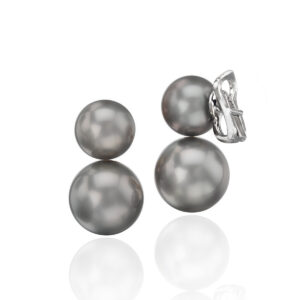 "Double Trouble" Tahitian Pearl Earrings in Platinum