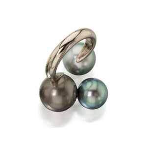 3-Bubble Tahitian Pearl Ring by Sean Gilson for Assael