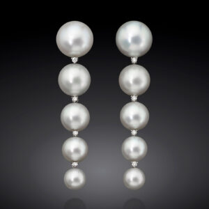 Assael South Sea Pearl earrings with diamonds