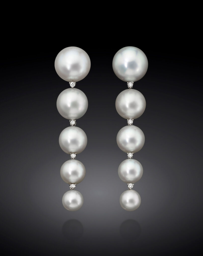 Assael South Sea Pearl earrings with diamonds