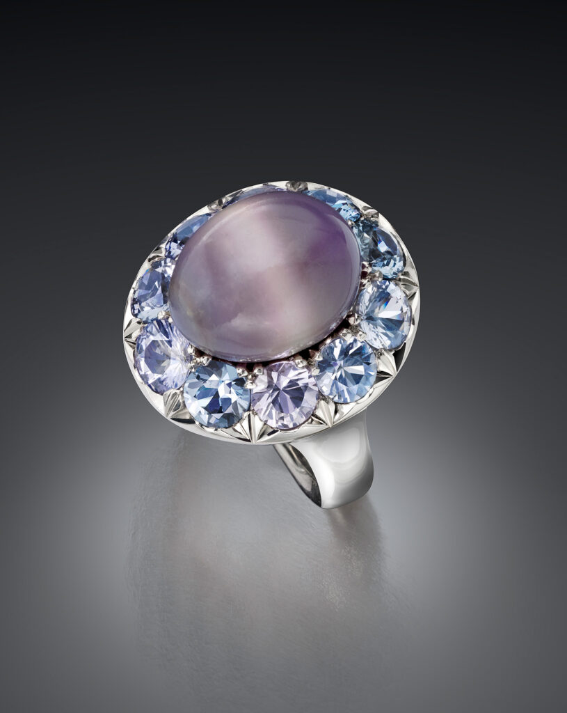 Natural Purple Clam Pearl and Lavender Spinel Ring - Assael