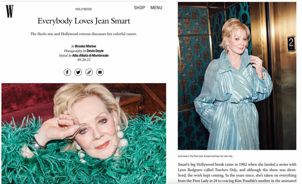 Assael's earrings are featured in W Magazine's online interview with Jean Smart. Everybody Loves Jean Smart.