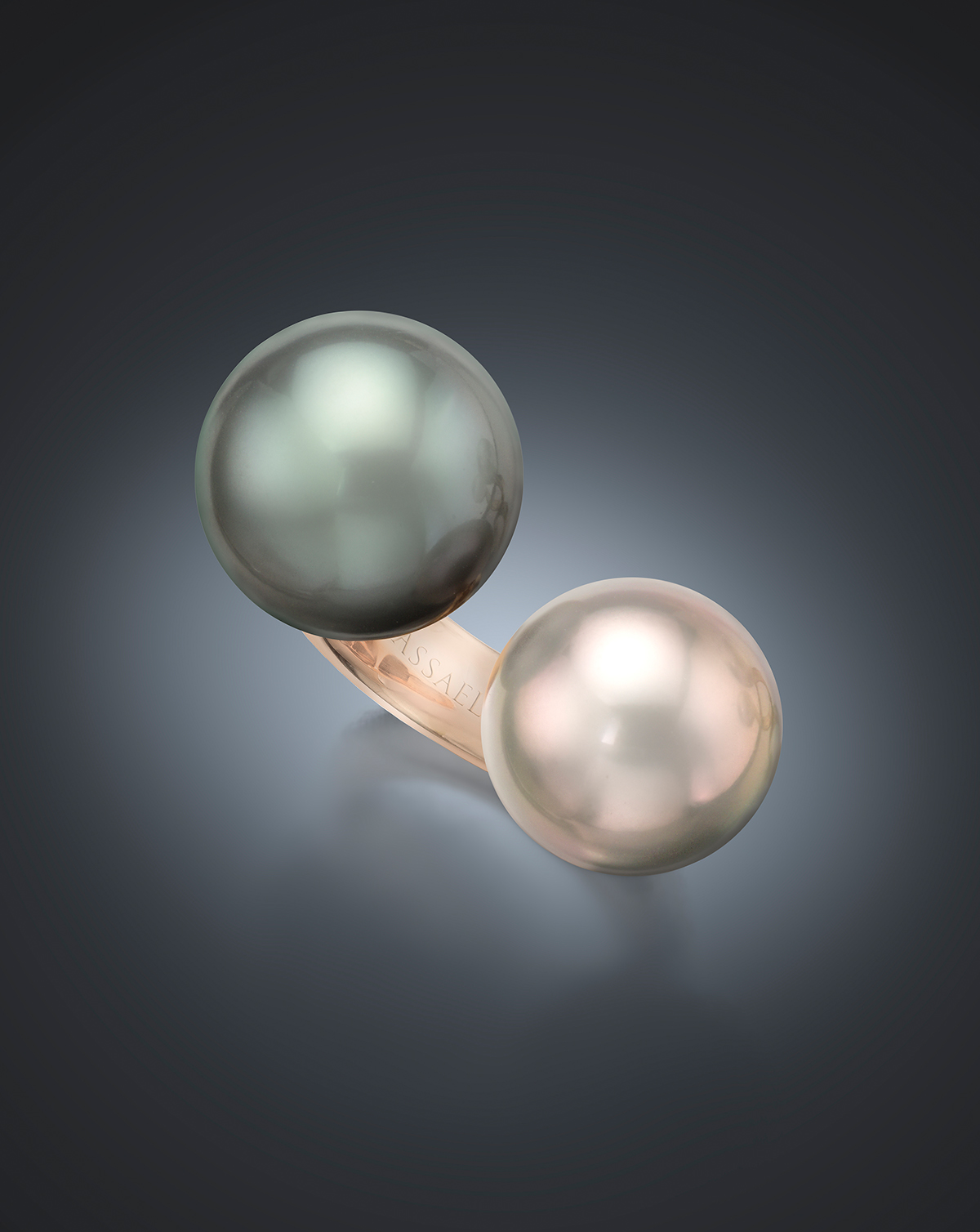 Extra Large 2-Bubble Tahitian Pearl Ring by Sean Gilson for Assael