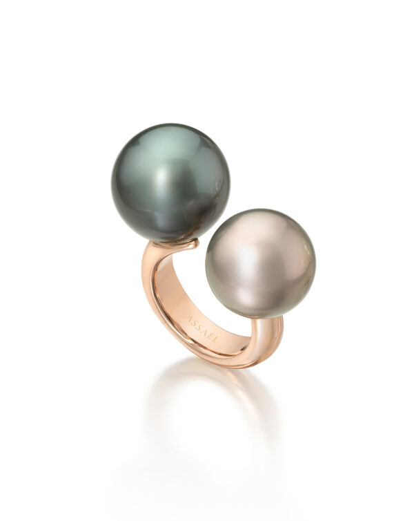 Extra Large 2-Bubble Tahitian Pearl Ring by Sean Gilson for Assael