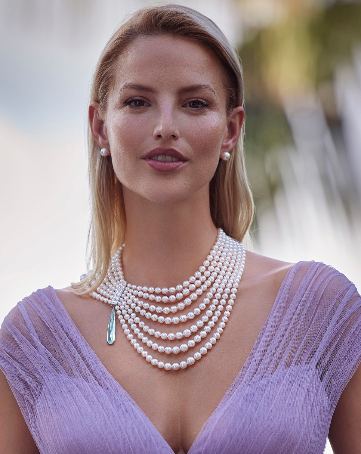 The Lagniappe Necklace Akoya Pearl and Aquamarine - Assael