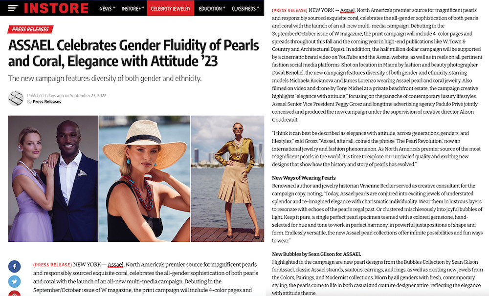 Celebrates Gender Fluidity of Pearls and Coral, Elegance with Attitude