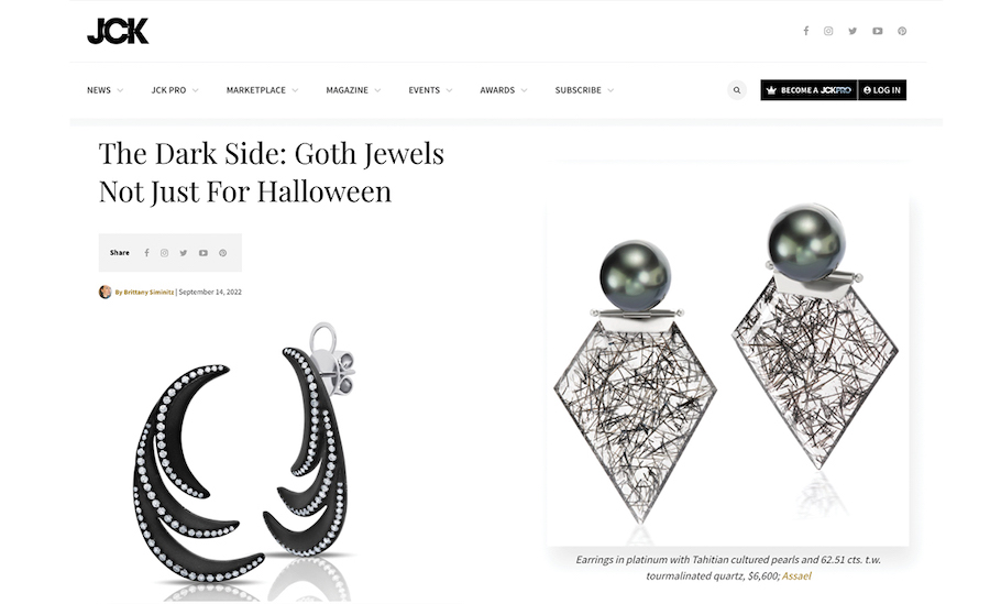 Assael in JCK: The Dark Side, Goth Jewels Not Just For Halloween