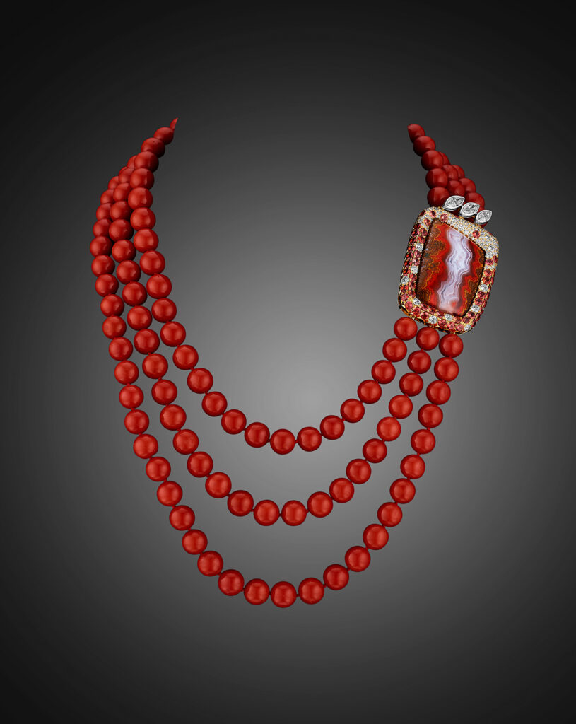 Natural Color Sardinian Coral Necklace