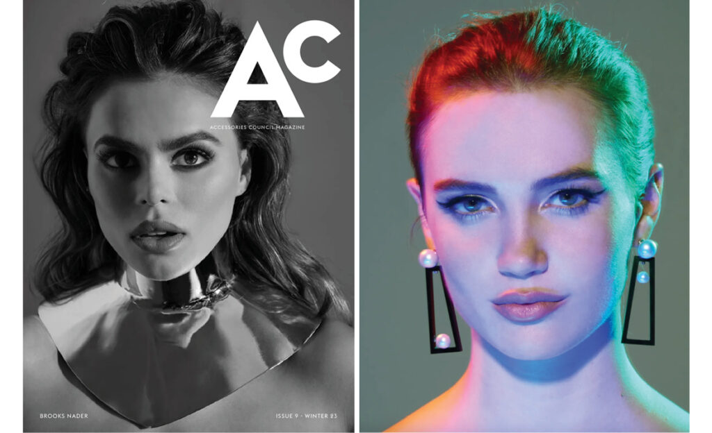 Assael's South Sea & Akoya Pearl Black Jade Frame Earrings are featured in the winter 2023 issue of Accessories Council magazine. Elevated Pearls.