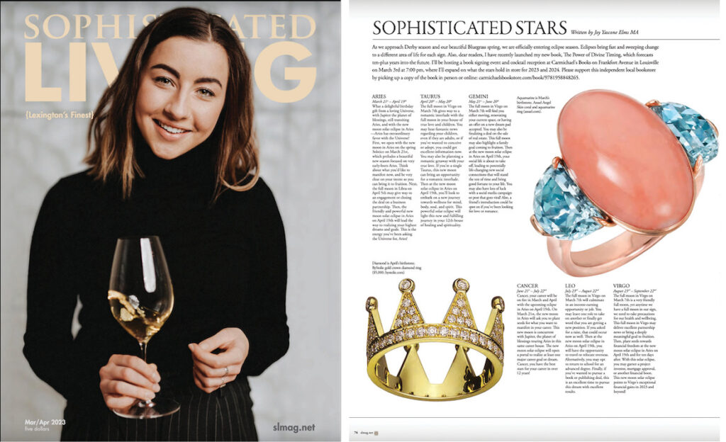 Angel Skin Coral and Aqua ring is featured in the March/April issue of Sophisticated Living