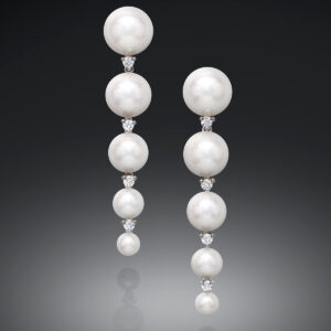Akoya pearl “diamond connected” earrings