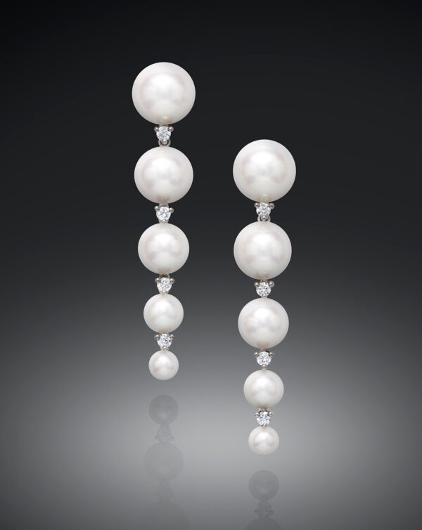 Akoya pearl “diamond connected” earrings