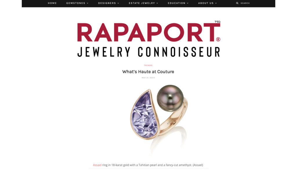 assael in rapaport article, haute couture