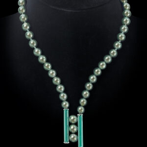 Tahitian pearl and green tourmaline necklace