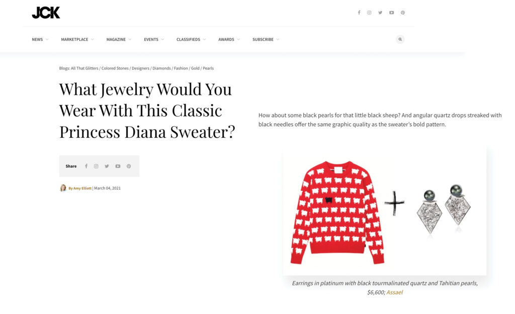 What Jewelry Would You Wear With This Classic Princess Diana Sweater? Assael