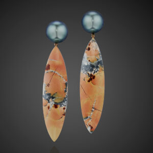 Maligano Jasper and Tahitian Pearl earrings